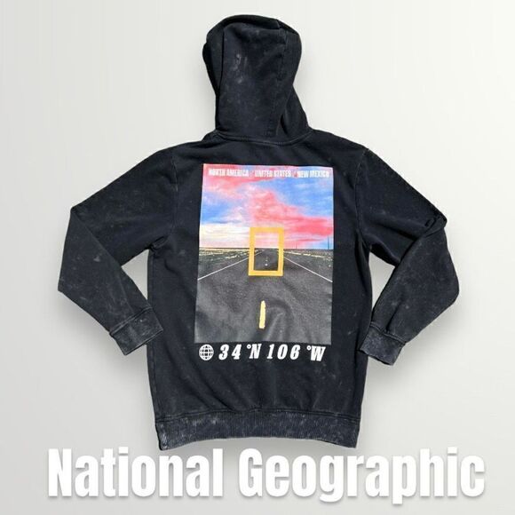 National Geographic, New Mexico Highway Coordinates Hooded Sweatshirt, Unisex S - Picture 1 of 9